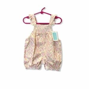 New 12 Mo Agabang Sunsuit Flowers Infant Infants Baby Girl Romper Smocking Girls